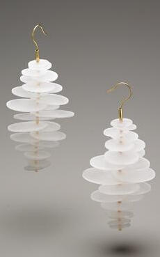 Snow Coral Frosted Glass Earrings